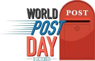World Post Day banner med en postlåda vektor