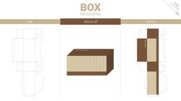 Kartonverpackung und Mockup-Stanzschablone vektor