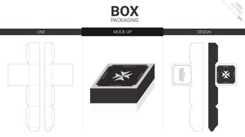 box förpackning och mockup stansad mall vektor