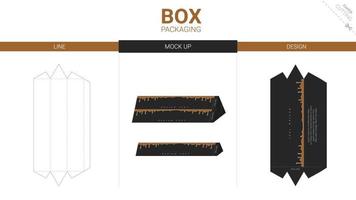 Kartonverpackung und Mockup-Stanzschablone vektor