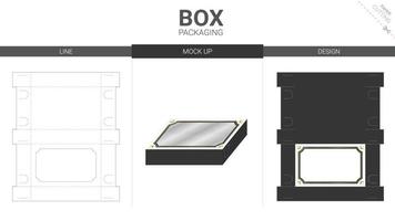 Kartonverpackung und Mockup-Stanzschablone vektor