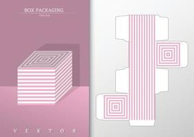 Kartonverpackung und Mockup-Stanzschablone vektor