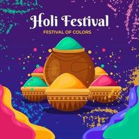Holi Festival Hintergrundkonzept vektor