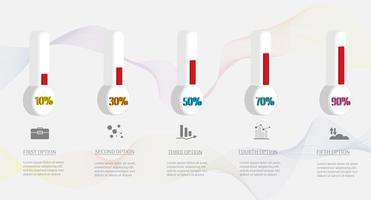 Design Företagsmall 5 steg infografiskt diagramelement med platsdatum för presentationer, Vector EPS10.