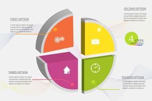 Entwerfen Sie infographic Diagrammelement der Schritte der Geschäftsschablone 4 mit Platzdatum für Darstellungen, Vektor EPS10.