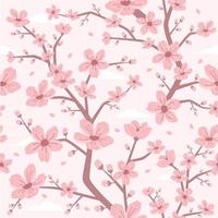 Nahtloser Hintergrund der Kirschblütenblume vektor