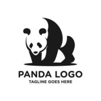 svart panda logotyp vektor