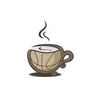Kaffee-Basketball-Logo-Design vektor