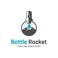 Raketenflaschen-Logo-Design vektor