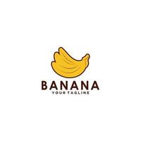 Bananen-Logo-Vorlage auf weißem Hintergrund vektor