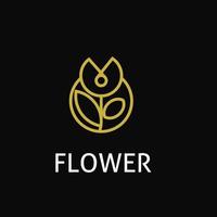 Luxus floral abstraktes Logo Design Vektor mit Strichzeichnungen und linearem Konzept Stil Beauty Spa Salon Logo Kosmetikmarke Logo