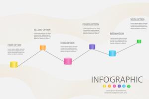 Entwerfen Sie infographic Diagrammelement der Schritte der Geschäftsschablone 6 mit Platzdatum für Darstellungen, Vektor EPS10.
