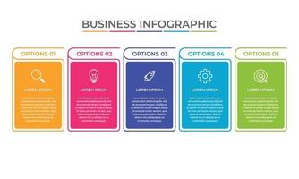 presentation affärsinfografisk mall med 5 alternativ vektor