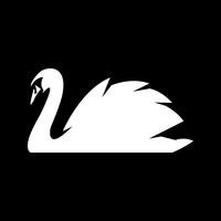 Swan Vacker vit fågel simning ikon vektor