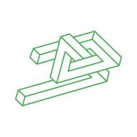 Logo für optische Täuschung. unmögliche Formen Vektor. Optische Kunstobjekte. geometrische Figuren. vektor