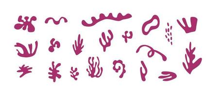 Reihe von organischen Matisse-Formen isoliert auf weißem Hintergrund. Sammlung abstrakter Formen. handgezeichnete objekte für design vektor