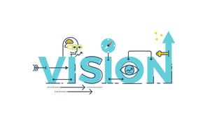 Vision-Wort-Schriftzug vektor