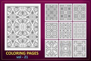 mandala kdp målarbok design. målarbok mandala bakgrund. svart och vitt blommigt målarbok mönster. vektor