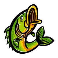 Bass Fish Vektor Icon springen