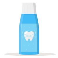Plastikflasche für Mundwasser. Mundspülflüssigkeit für die orale Zahnpflege vektor