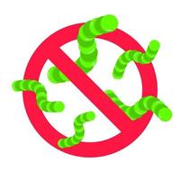 Stoppen Sie Viren und schlechte Bakterien oder Keime Verbotszeichen. vektor