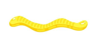 gelbe Geleewurm-Süßigkeit mit erstaunlicher flacher Artdesign-Vektorillustration des Geschmacks. vektor