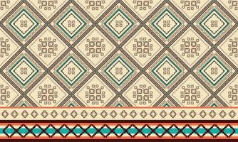 geometrische ethnische orientalische nahtlose Muster traditionelles Design für Hintergrund, Teppich, Tapete, Kleidung, Verpackung, Batik, Stoff, Vektorillustration. Stickerei-Stil. vektor