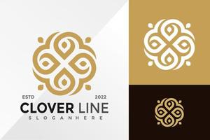 Luxus-Klee-Linie Logo-Design-Vektor-Illustration-Vorlage vektor