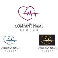 kardiografi hjärtslag med kärlek logotyp design inspirationsmall vektor