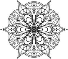 cirkulär blomma mandala på vit gratis vektor