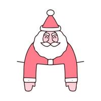 lustiger weihnachtsmann-cartoon .illustration für t-shirt, poster, logo, aufkleber oder kleiderwaren. vektor