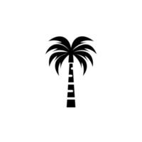 Palme, Kokosnuss, Baum, Insel, Strand solide Symbolvektorillustration Logo-Vorlage. für viele Zwecke geeignet. vektor