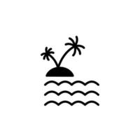 insel, strand, reise, sommer, meer solide symbolvektorillustration logo-vorlage. für viele Zwecke geeignet. vektor