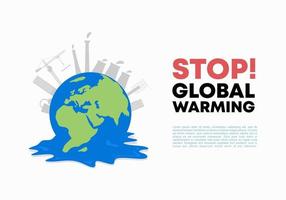 Stoppen Sie die globale Erwärmung Hintergrund Banner Poster für den Klimawandel vektor