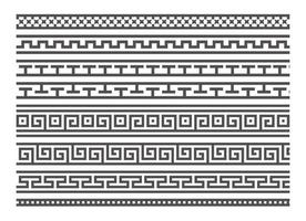 nahtlose rahmen im griechischen stil. geometrischer Grenzsatz. Vektor-Ornament-Muster. mediterrane dekorelemente. vektor