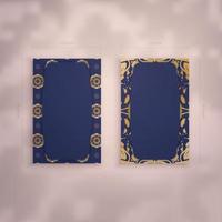 dunkelblaue visitenkarte mit griechischen goldverzierungen für ihre persönlichkeit. vektor