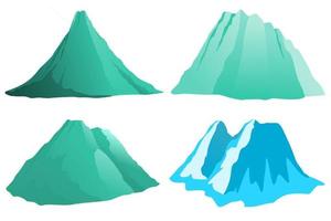 Vektor-Set Berg isoliert auf weißem Hintergrund vektor