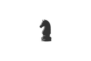 schwarzes Schach Ritter Pferd Hengst Silhouette Logo Design Vektor