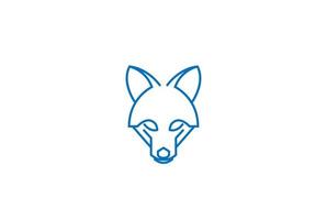 enkel minimalistisk varg räv hund prärievarg huvud linje kontur stil logotyp design vektor