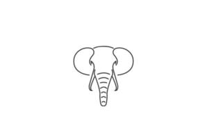 enkel minimalistisk elefant huvud linje kontur logo design vektor