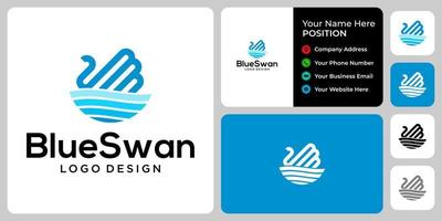 Schwan-Logo-Design mit Visitenkartenvorlage. vektor