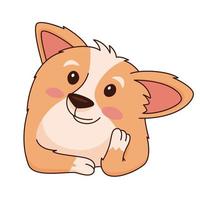 walisischer corgi-vektorkarikatur-aufkleberillustration vektor