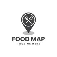 Food-Map-Vektor-Logo-Design vektor