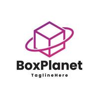 modernes Box-Planet-Logo-Design vektor