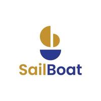 einfaches Segelboot-Logo-Design vektor