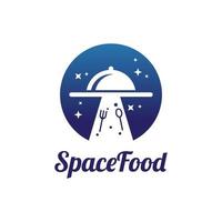 ufo-food- oder weltraum-food-logo-design vektor