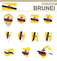 Brunei-Flaggensammlung vektor