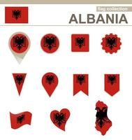 Albaniens flagga samling vektor