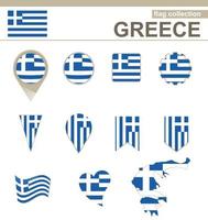 Greklands flagga samling vektor