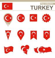 Turkiet flagga samling vektor